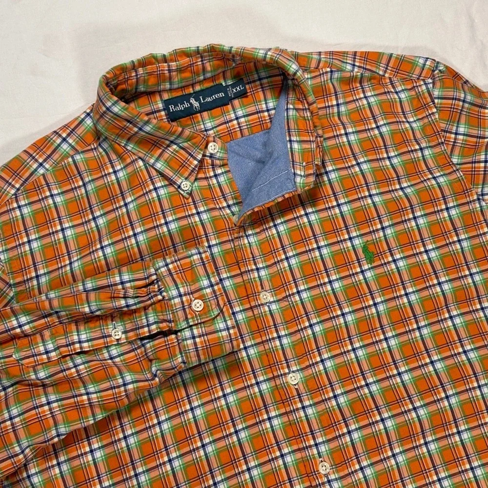 Ralph Lauren Mens XXL Shirt Shacket Plaid Button Down Long Sleeve Lined‎ 2 Ply